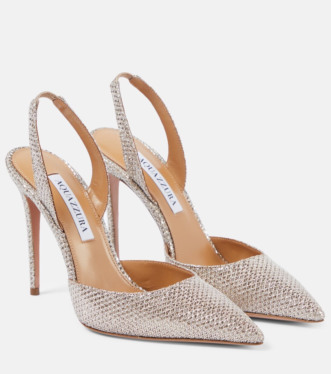 

Туфли so nude 105 с декорированной пяткой Aquazzura, бежевый