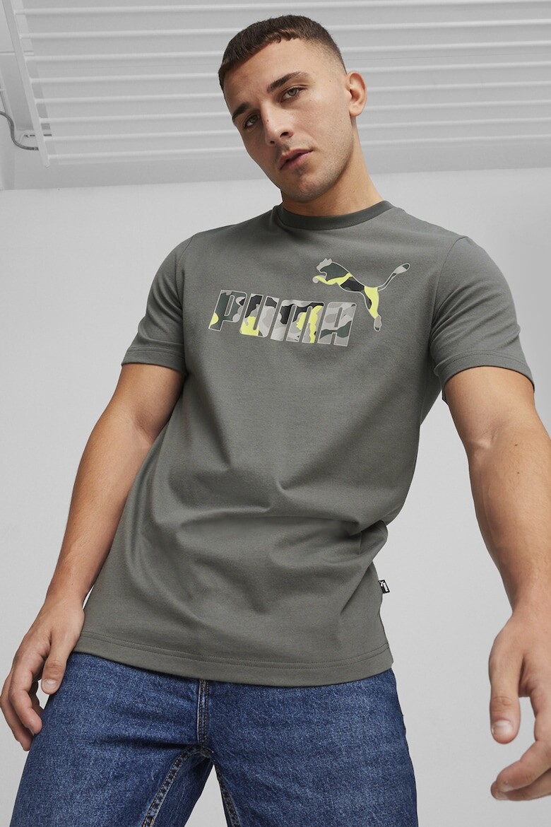 

Хлопковая футболка Ess+ с камуфляжным принтом Puma, серый