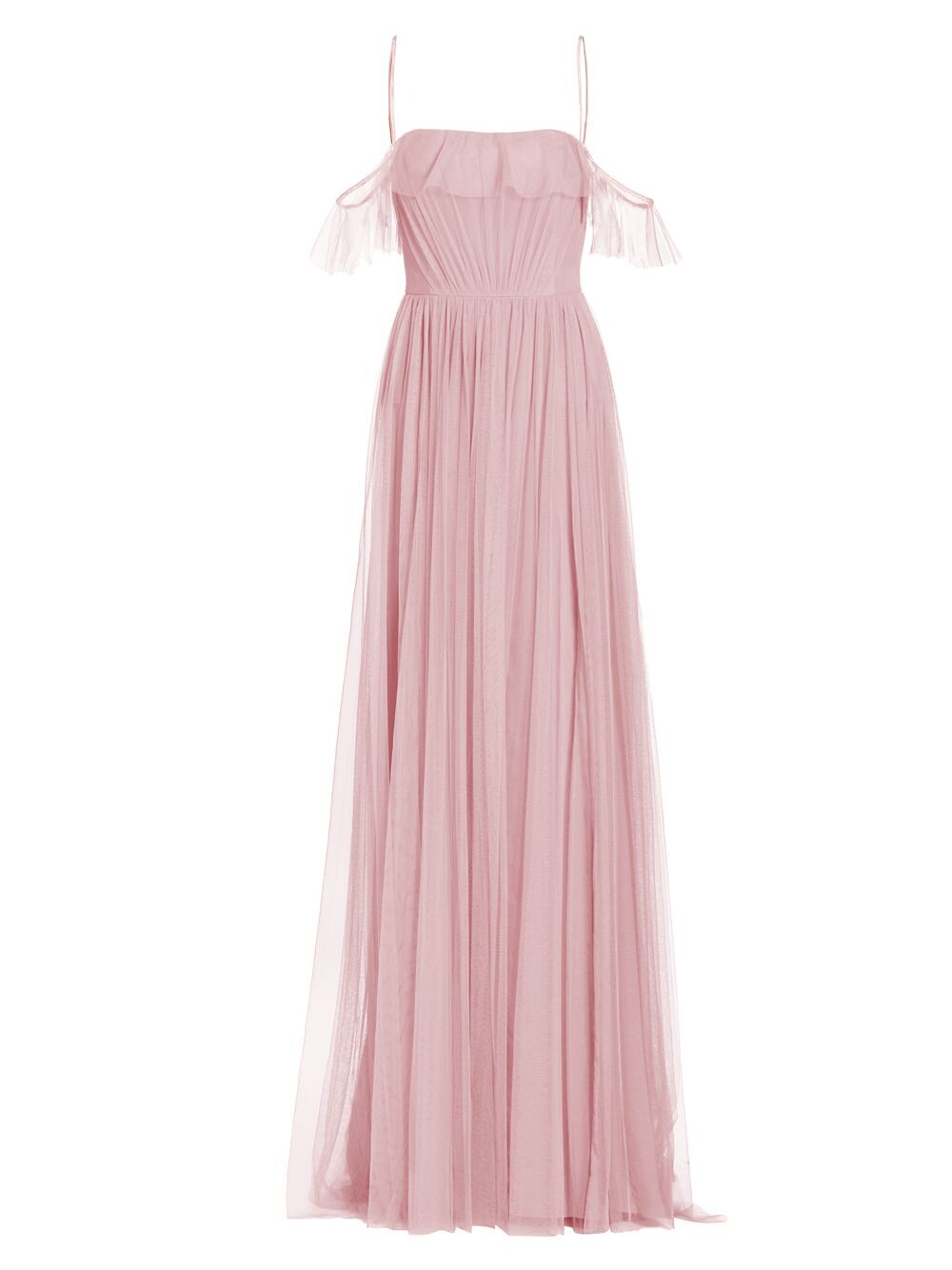 

Плиссированное платье из тюля Miriam Vera Wang Bride, розовый