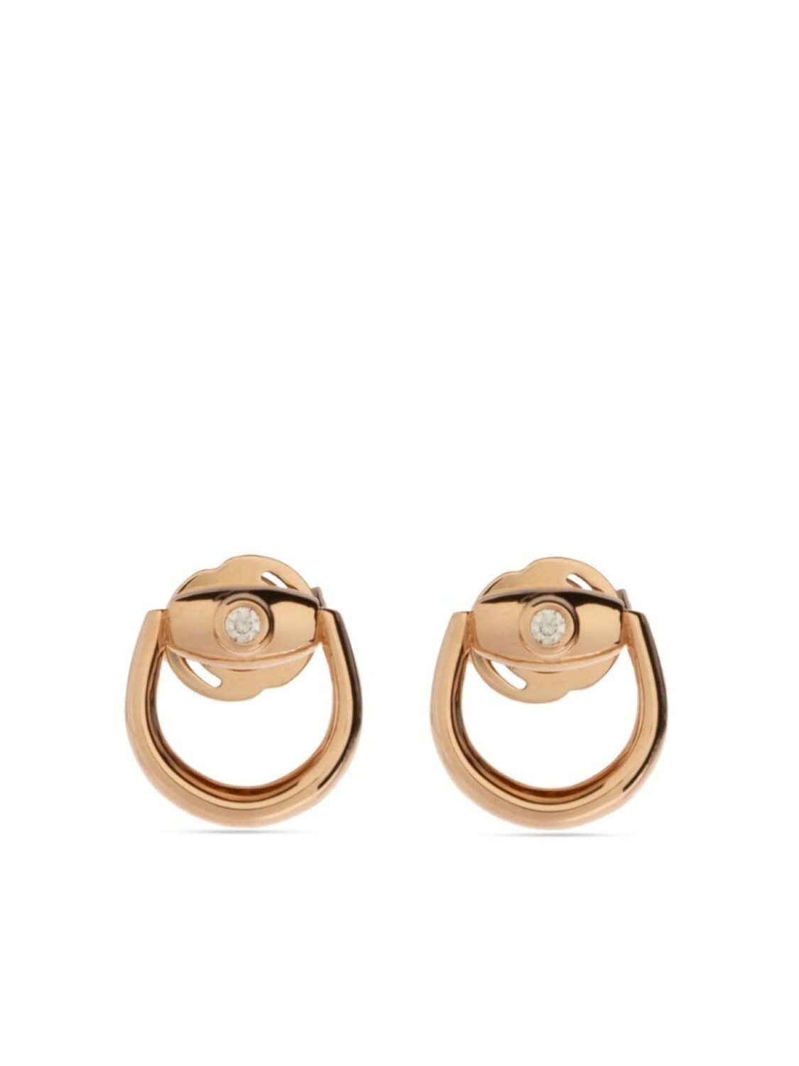 

Серьги Horsebit из розового золота 18 карат с бриллиантами Gucci, розовый
