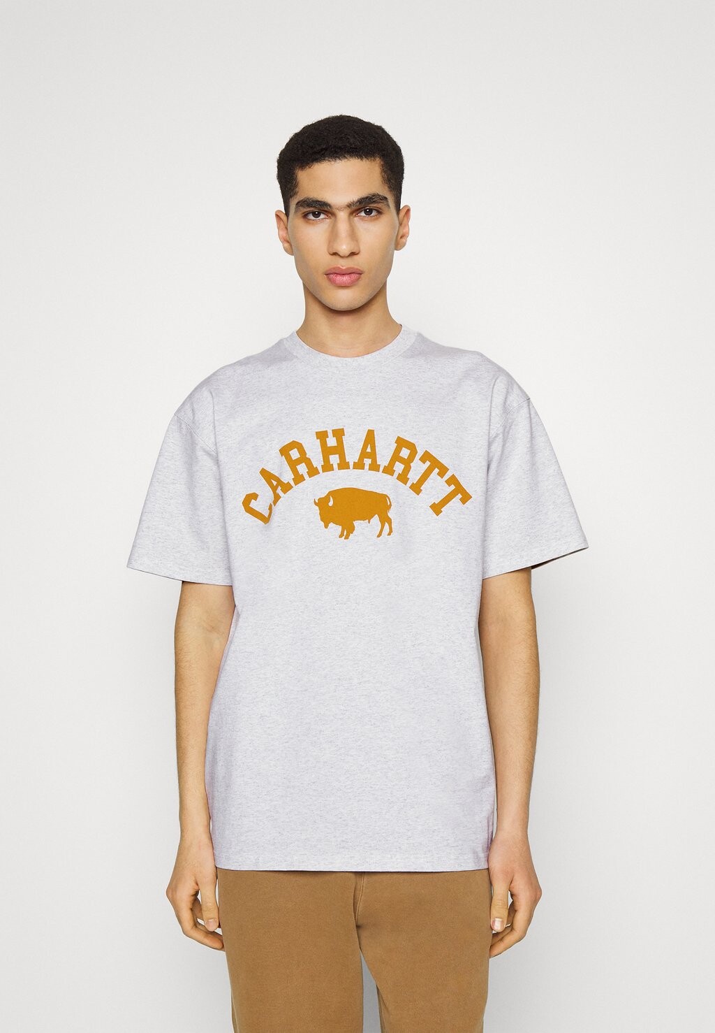 

Футболка с принтом Carhartt WIP, светло-серый меланж