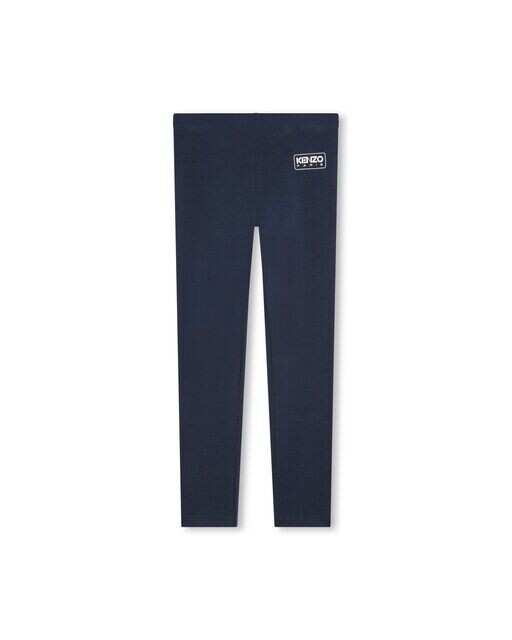 

Однотонные девичьи леггинсы с логотипом Kenzo Kids, темно-синий
