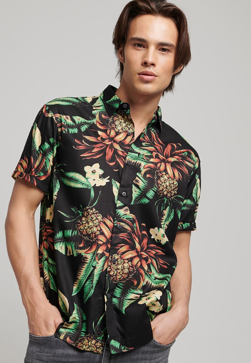 Рубашка VINTAGE HAWAIIAN SHORT SLEEVE Superdry, цвет black pineapples