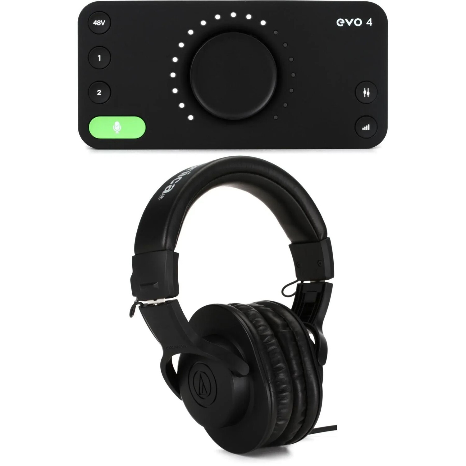 

USB-аудиоинтерфейс Audient EVO 4 и наушники Audio-Technica ATH-M20x