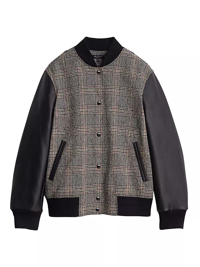 

Хлопковый бомбер в клетку Mace Rag & Bone, черный