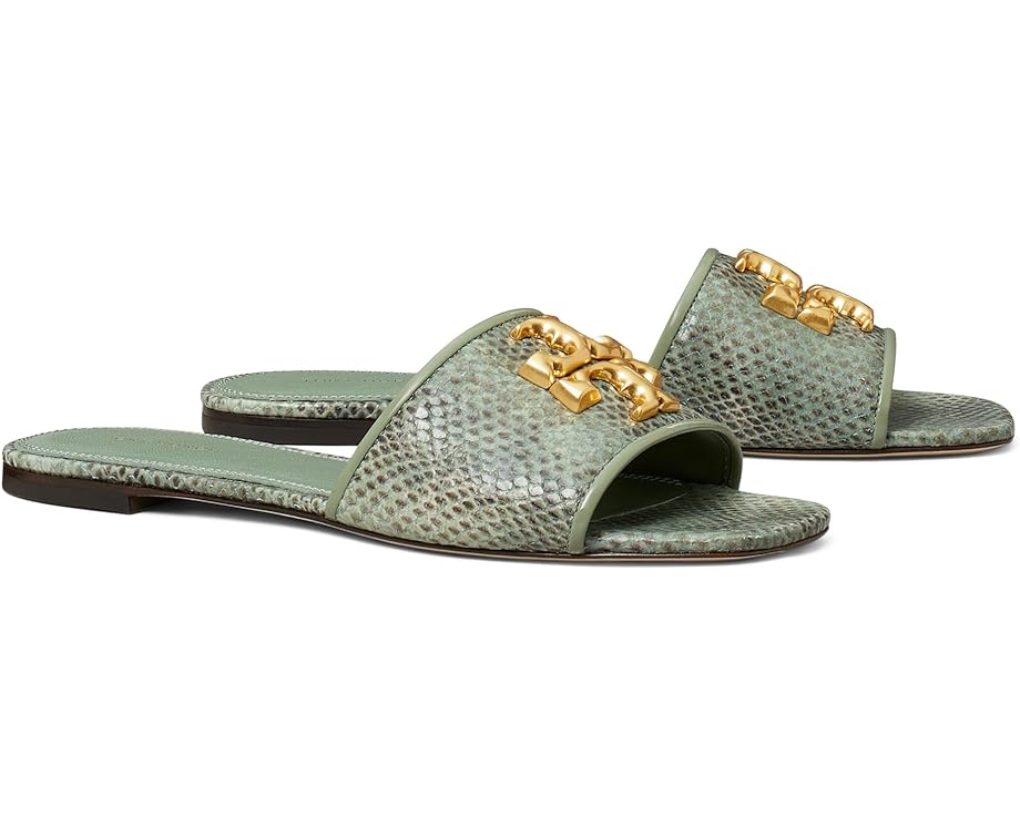 Сандалии Tory Burch Eleanor Slides, цвет Moss Roccia/Gold moss siyah cilt gold yıldızlı spor ayakkabı