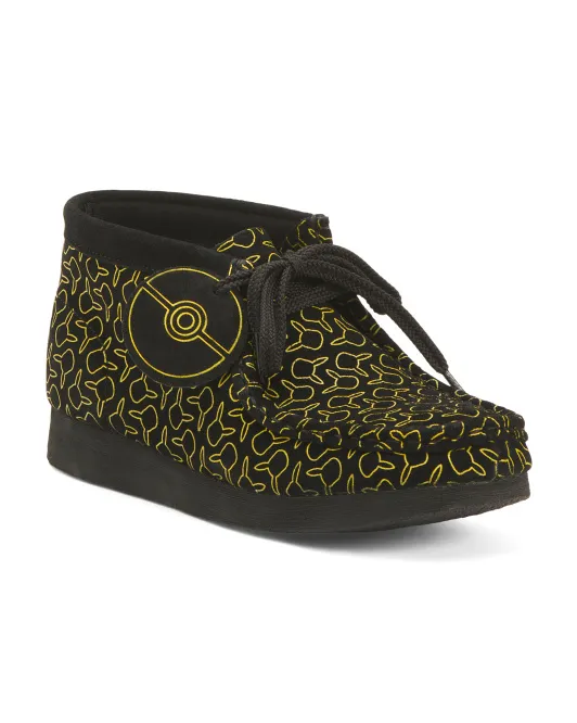 

Широкие кроссовки Wallabee Go (Little Kid, Big Kid) Clarks, черный