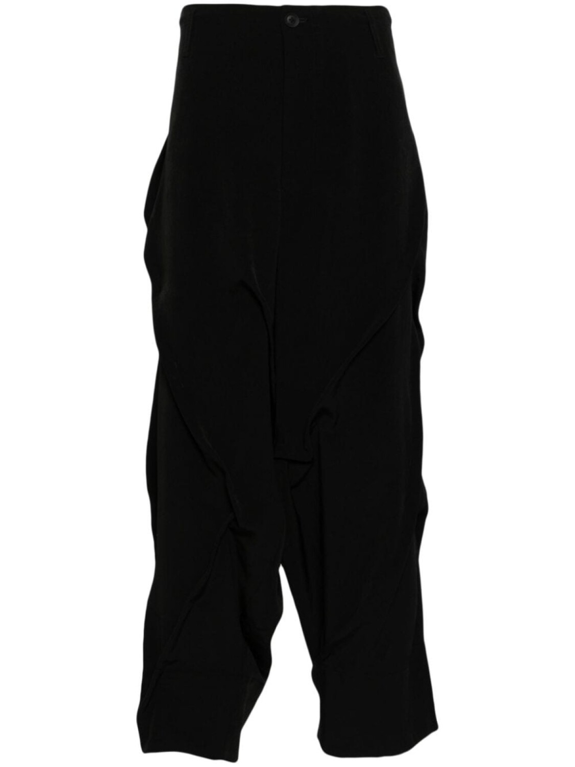 

Yohji Yamamoto брюки с низким шаговым швом и складками, черный