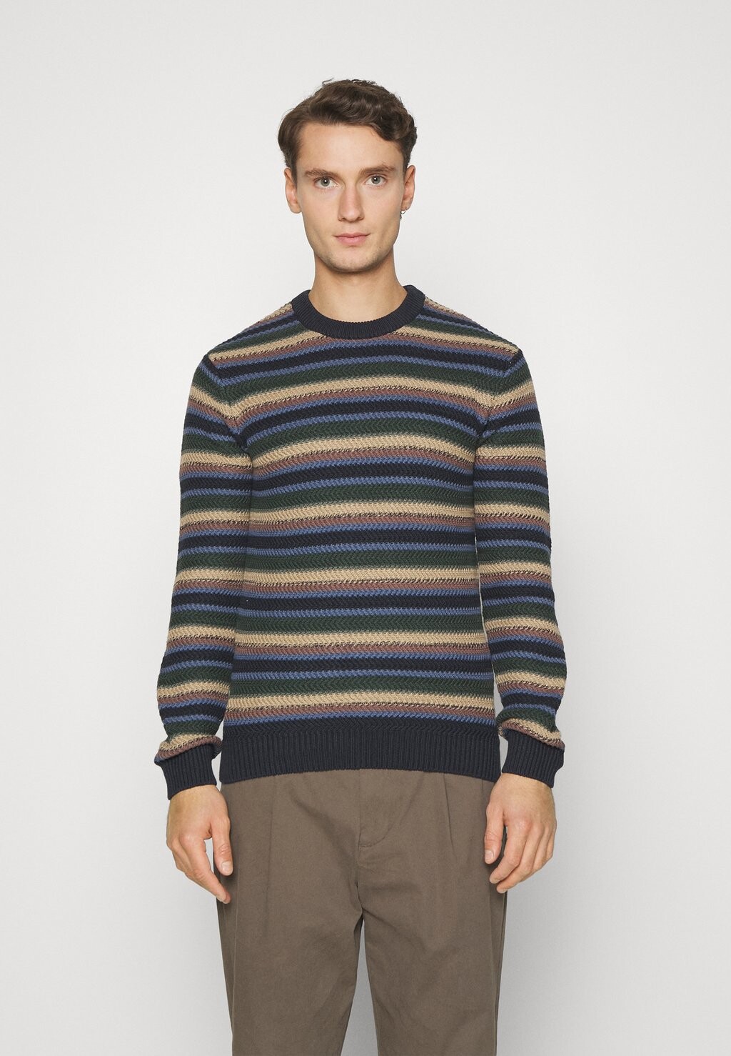 

Свитер Slhsoho Crew Neck Selected, цвет sky captain/multi color