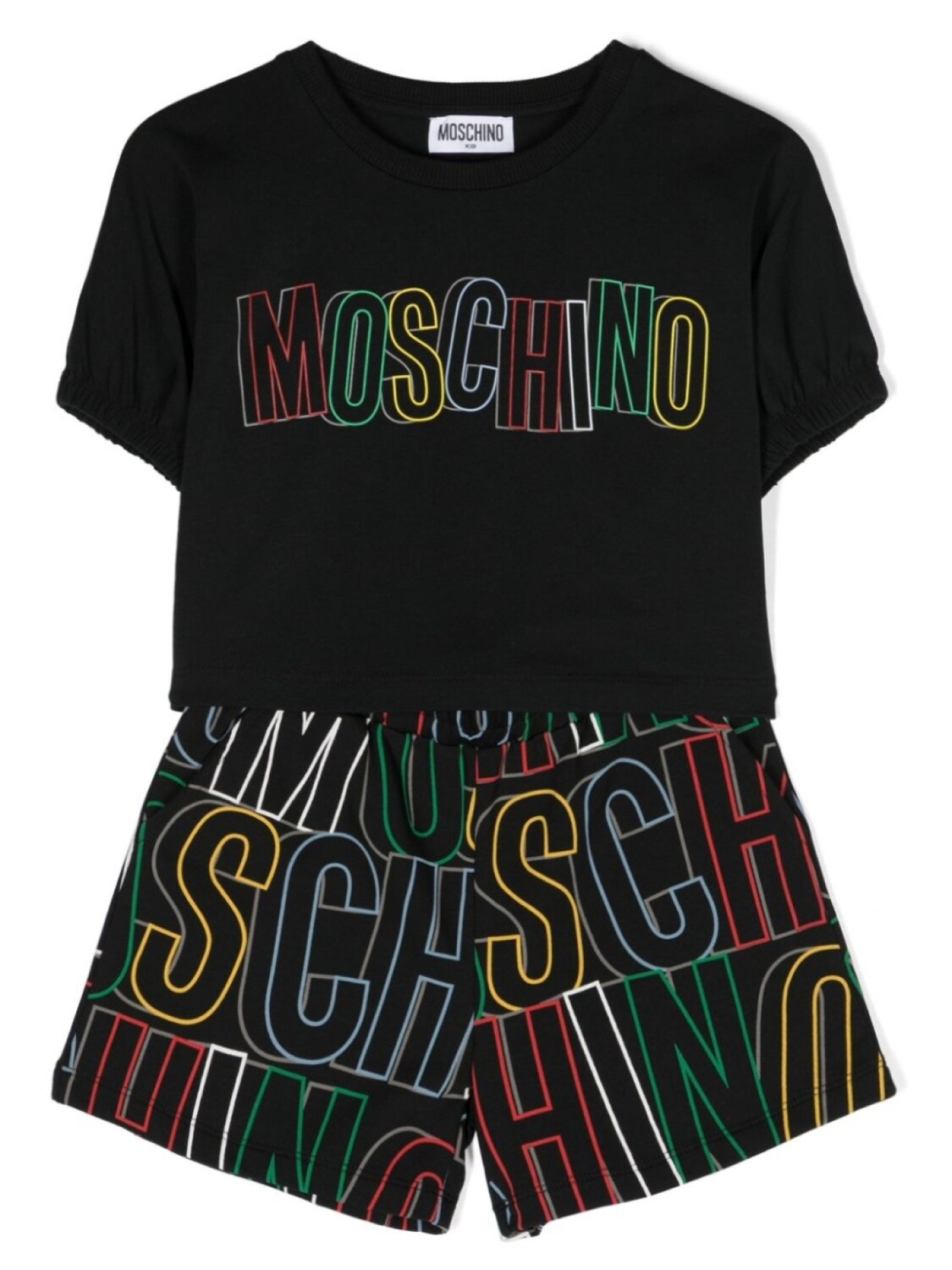 

Moschino Kids комплект из топа и шортов с логотипом, черный