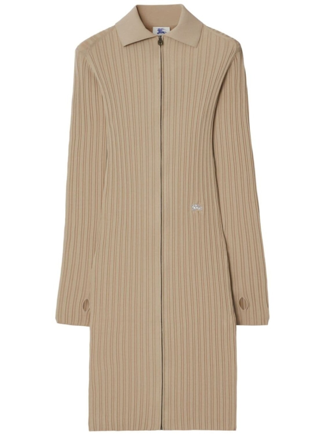 

Мини-платье Burberry EKD из трикотажного полотна в рубчик, серый