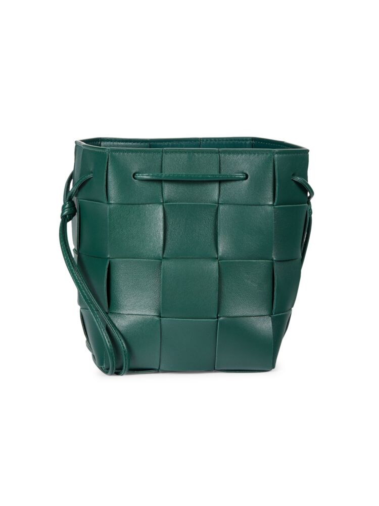 

Маленькая кожаная сумка через плечо с кассетой Bottega Veneta, темно-зеленый