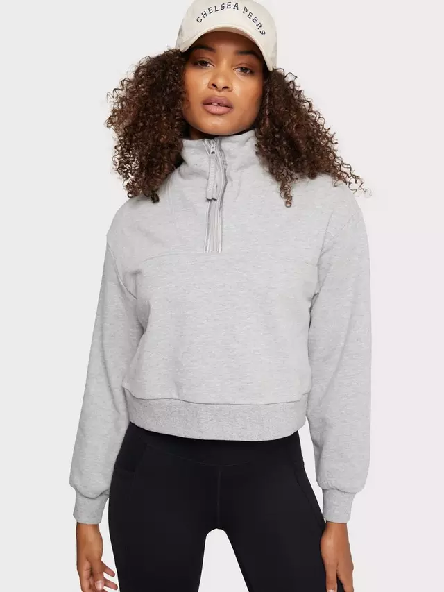 

Толстовка Chelsea Peers Organic Cotton Blend Cropped Sweatshirt, Grey, серый