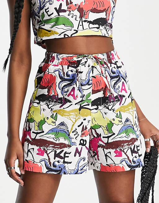 

Шорты с принтом животных ASOS Made In Kenya