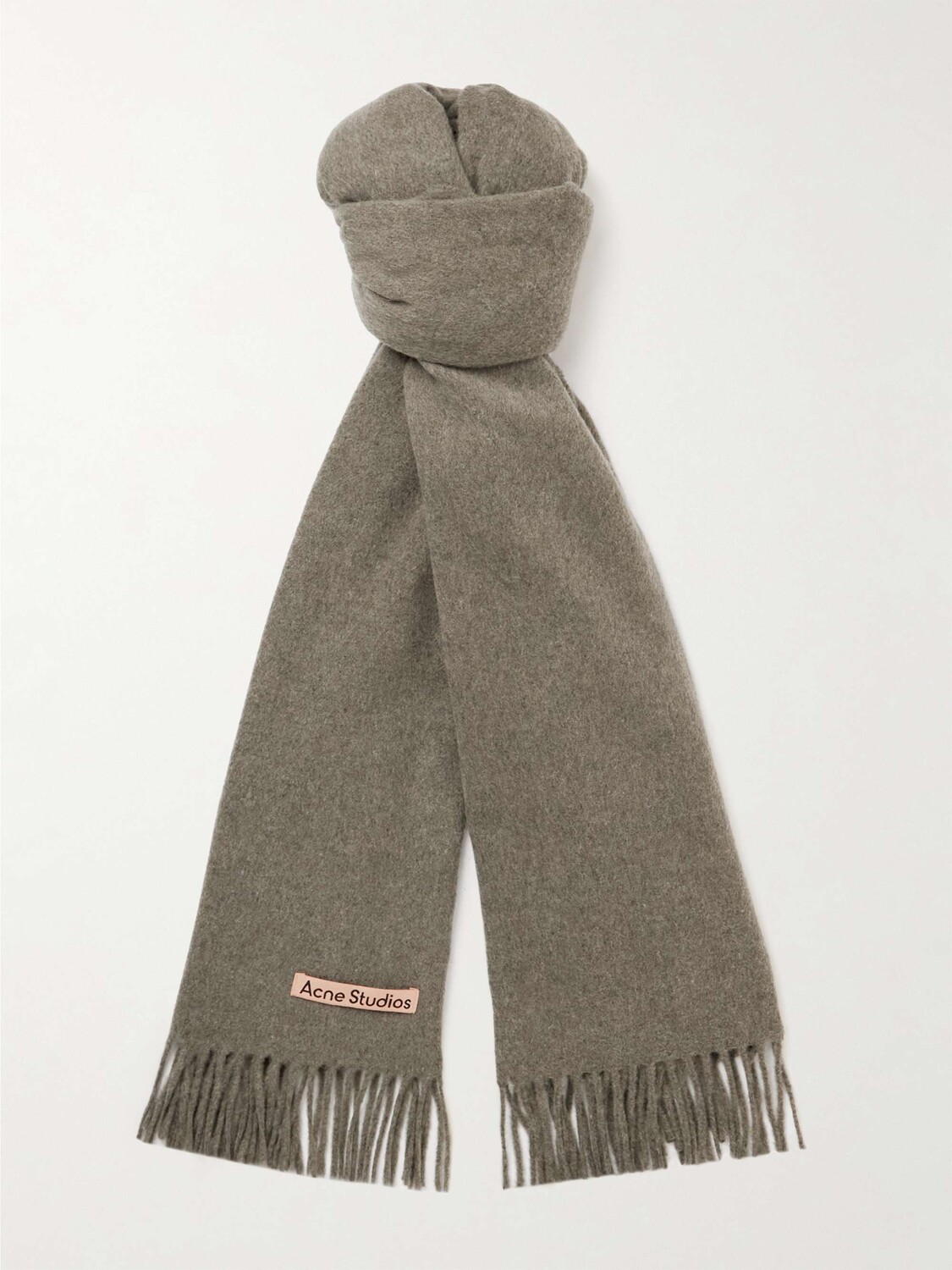 

Канадский шерстяной шарф с бахромой ACNE STUDIOS, зеленый
