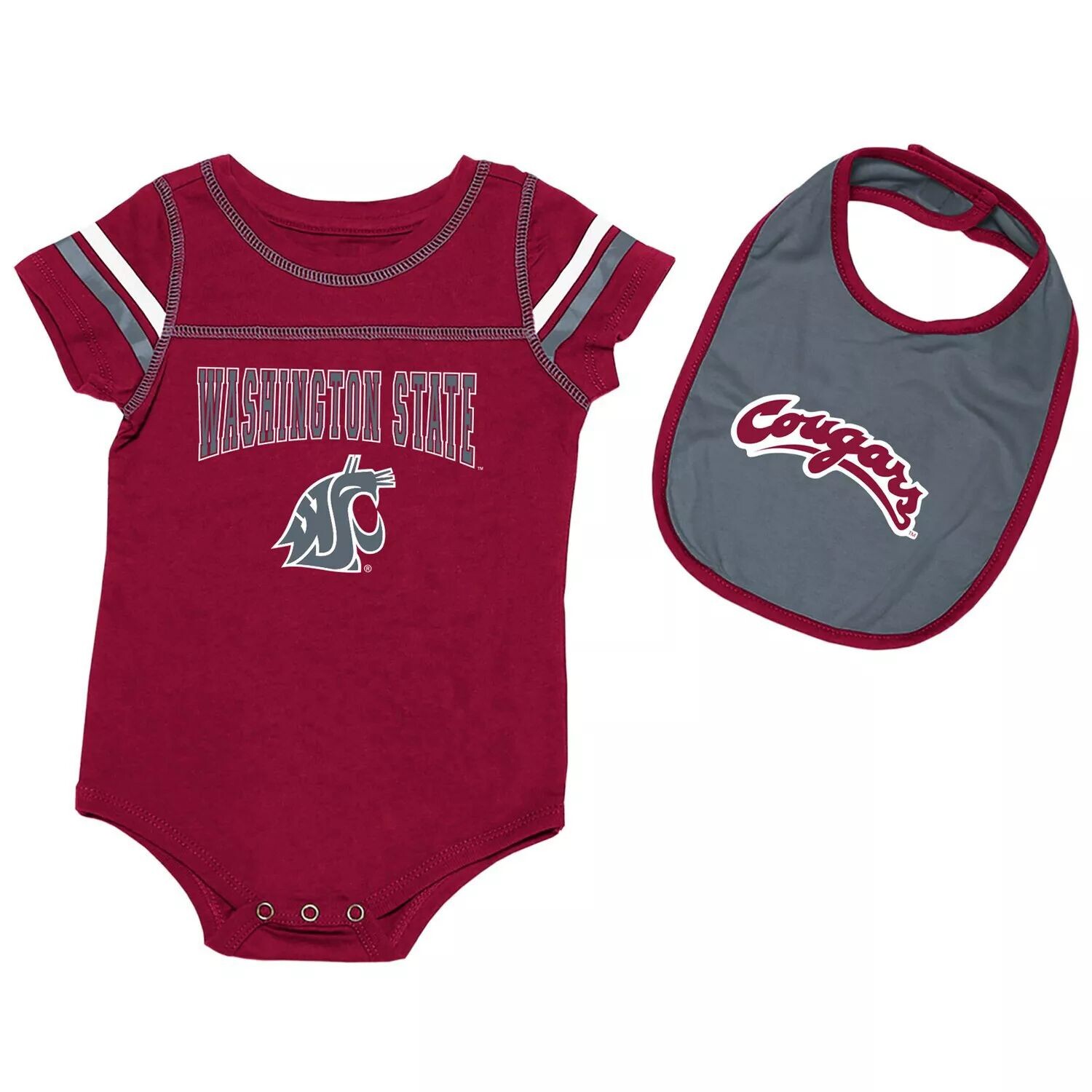 

Комплект из шоколадного боди и нагрудника Colosseum Cardinal Washington State Cougars для новорожденных и младенцев Colosseum