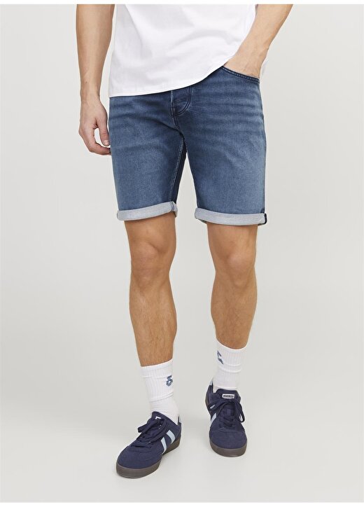 

Синие мужские джинсовые шорты стандартного кроя JJIRICK JJICON SHORTS GE 341 IK SS Jack & Jones, синий