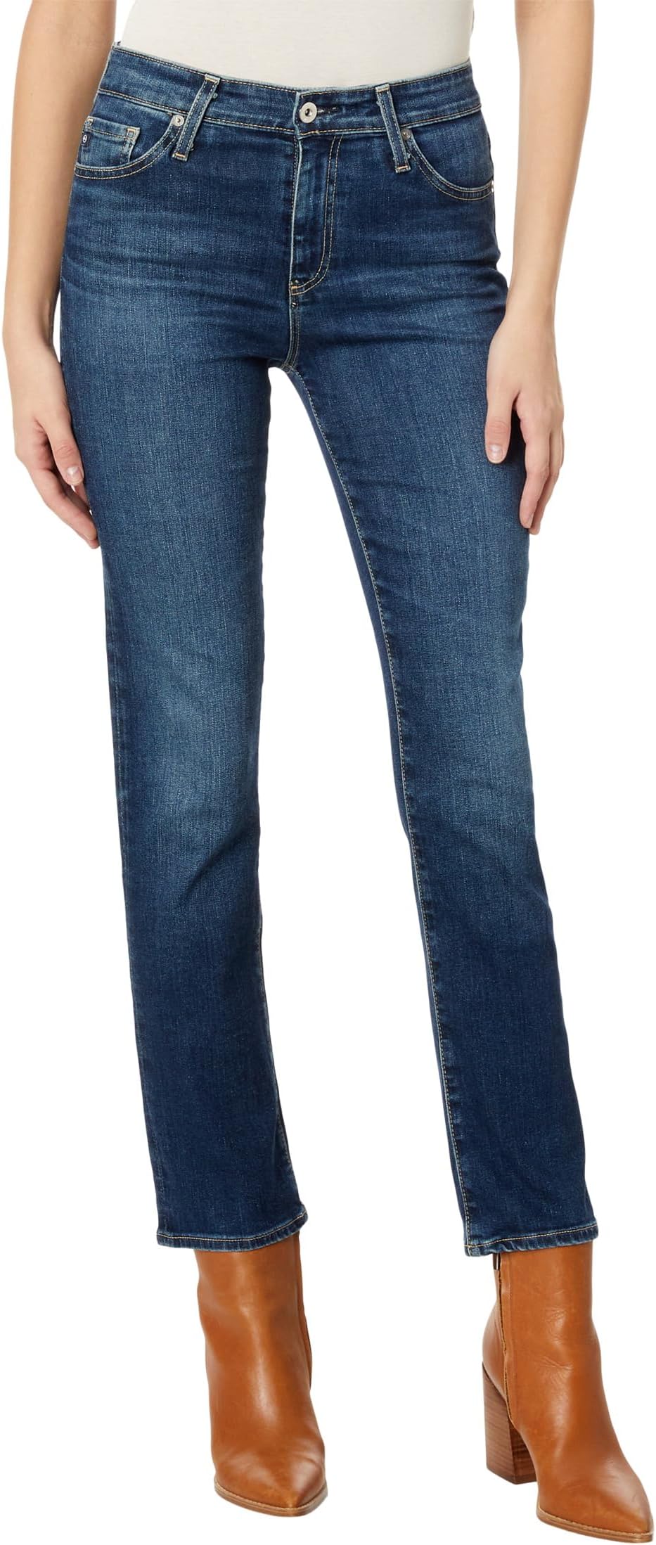 Джинсы Mari High-Waist Slim Straight Leg Jeans in Queens AG Jeans, цвет Queens