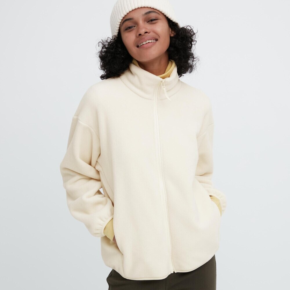 

Женская куртка Uniqlo на молнии, молочно-белый