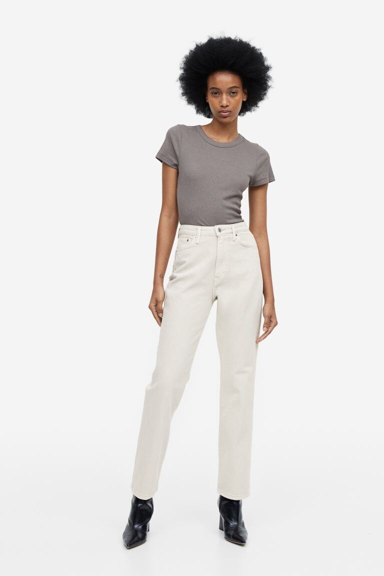 

Винтажные джинсы Mom Fit со сверхвысокой лодыжкой H&M