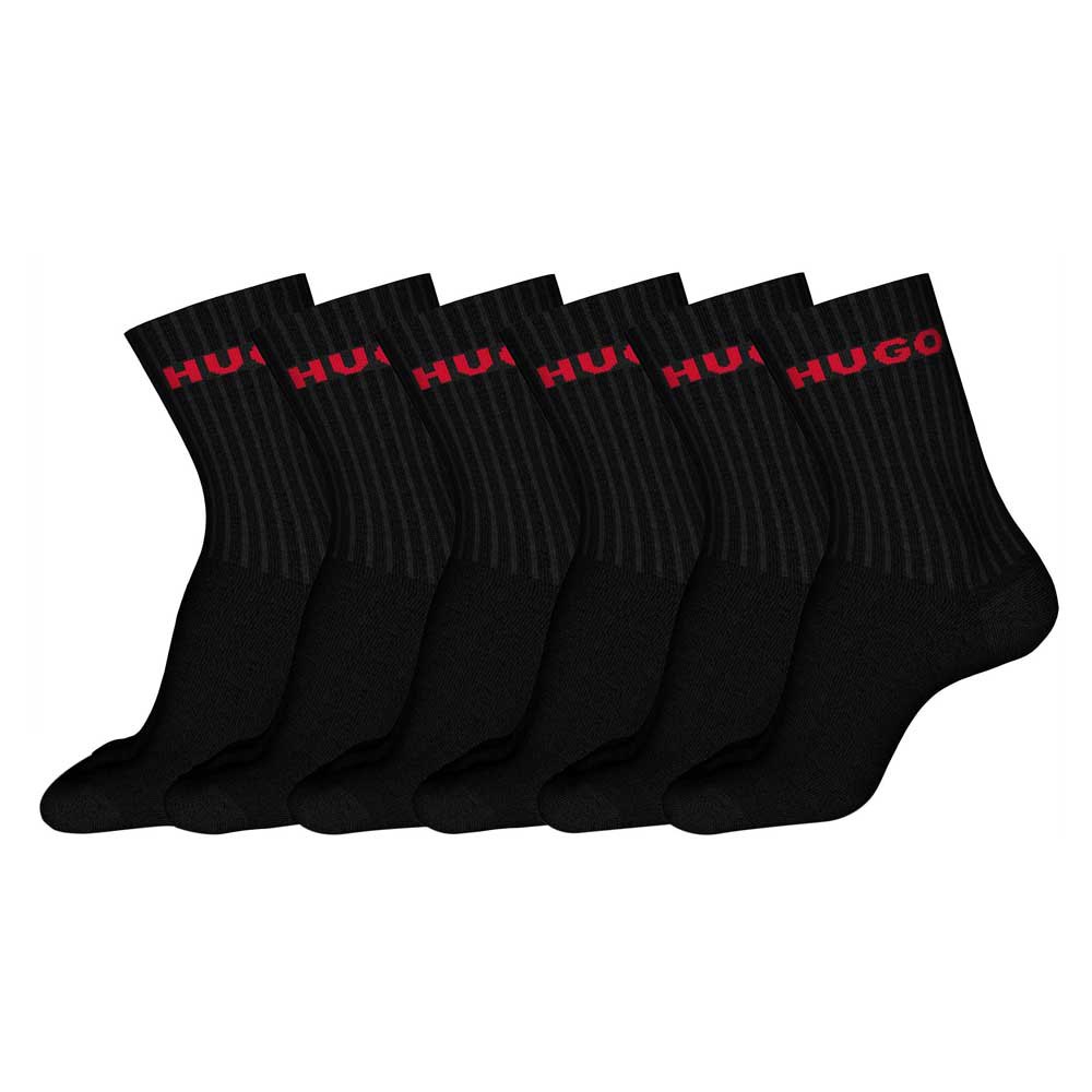Носки HUGO QS Rib Logo CC 6 шт, черный hugo носки 2p qs rib iconic 2 шт