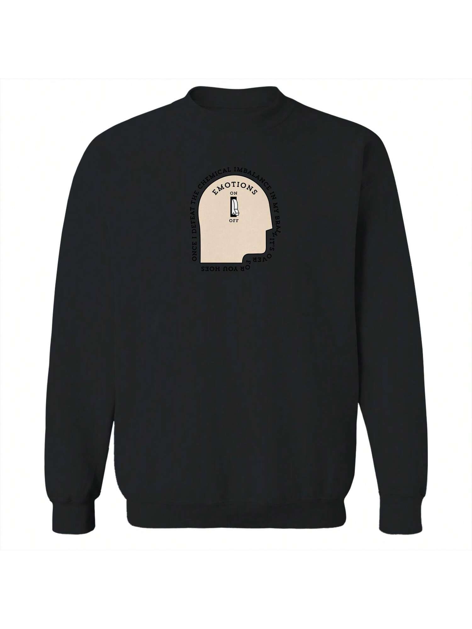 Хлопковый пуловер унисекс с рисунком Pop Creature Chemical Imbalance, черный