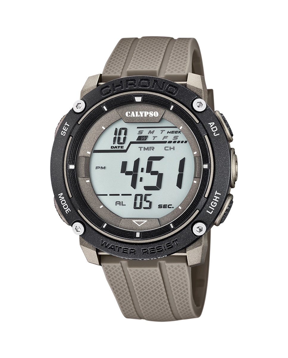 K5820/1 Digital For Man зеленые резиновые мужские часы Calypso, зеленый цена и фото