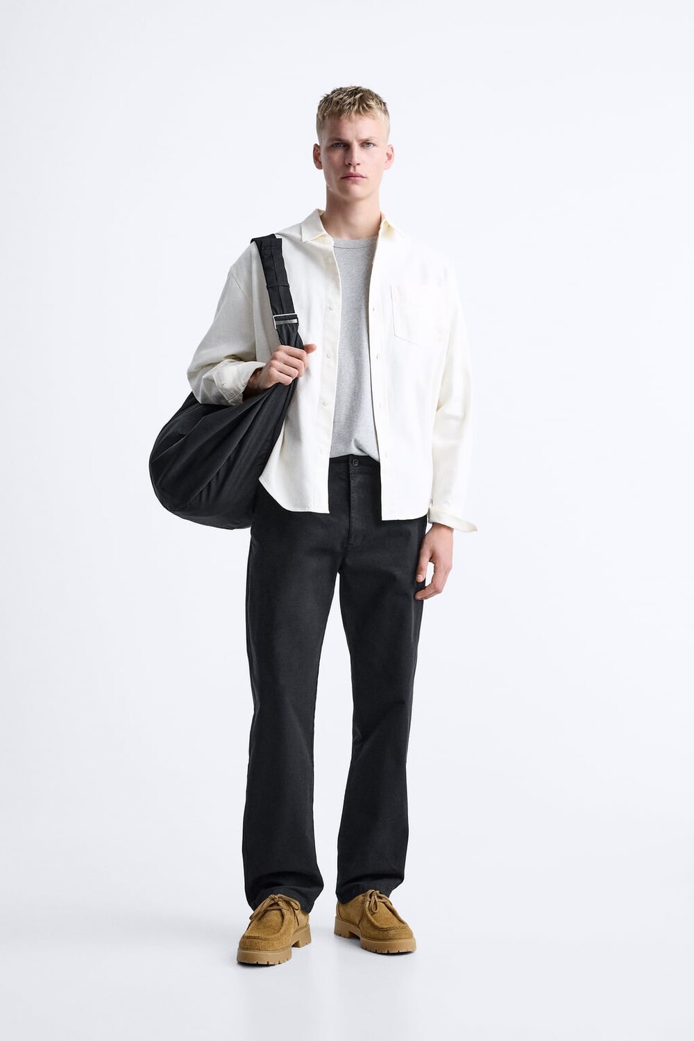 

Брюки чинос прямого кроя ZARA, черный