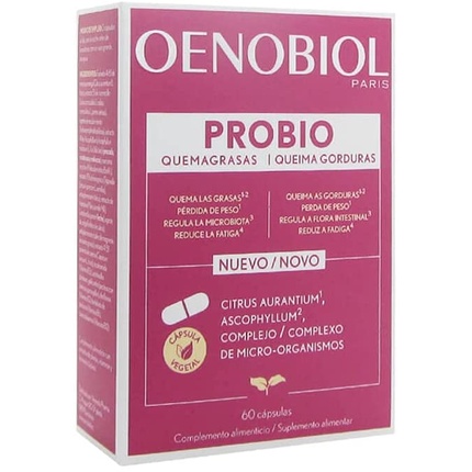 Пробиотики, добавка для сжигания жира, 60 капсул, Oenobiol mav nutrition средство для сжигания жира в ночное время 60 капсул