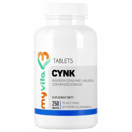 MyVita, Цинк 15 мг, пищевая добавка, 250 таблеток