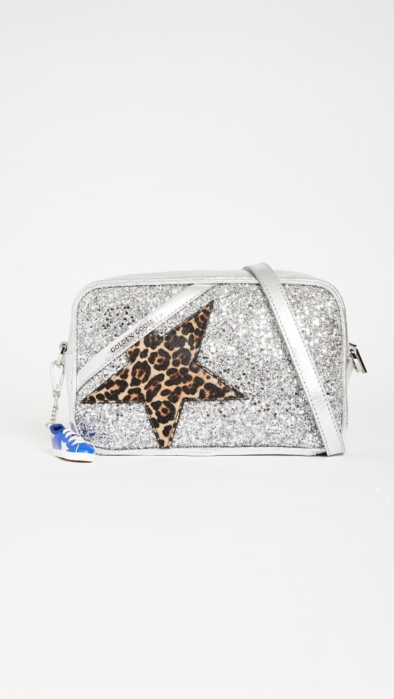 

Сумка Golden Goose Star Glitter Front Panel, серебряный