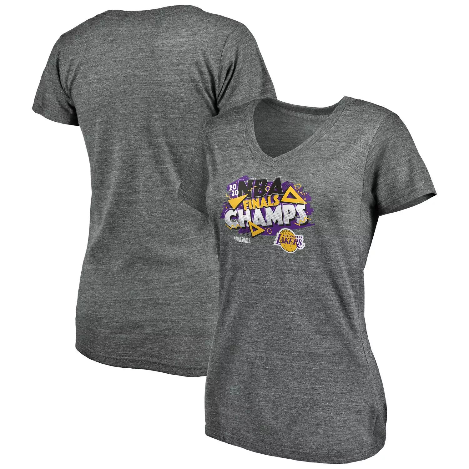 Женская футболка с V-образным вырезом и фирменным логотипом Fanatics «Лос-Анджелес Лейкерс», финал чемпионата НБА 2020 года, спасенная The Buzzer Fanatics
