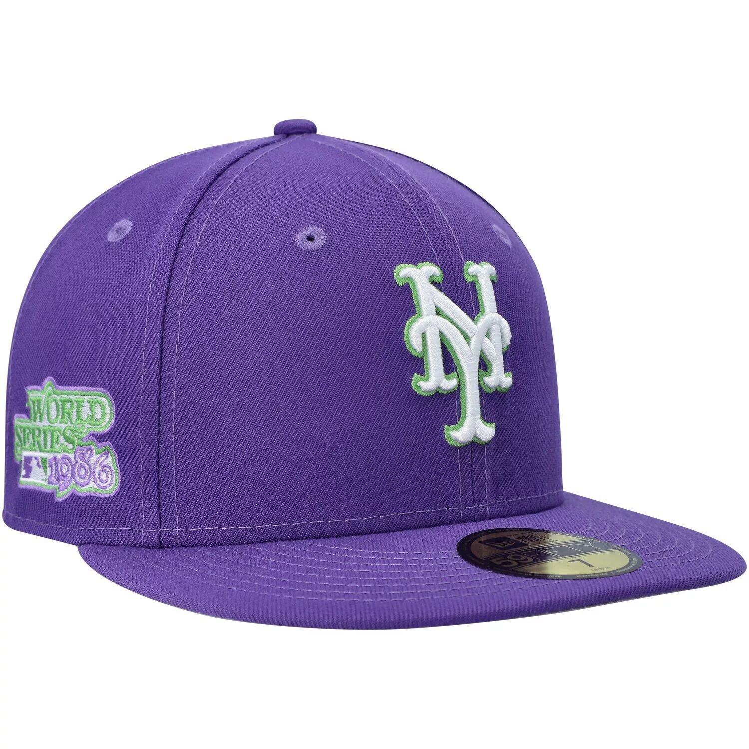 

Мужская приталенная шляпа New Era Purple New York Mets Lime 59FIFTY