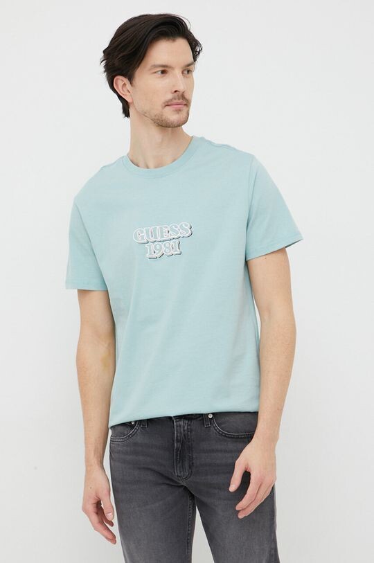 

Хлопковая футболка Guess, зеленый