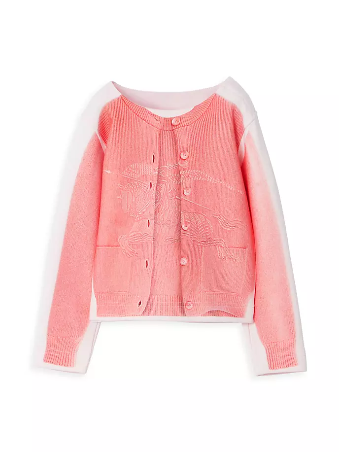 

Кардиган Trompe L'Oeil для маленьких девочек и девочек Burberry, цвет alabaster pink