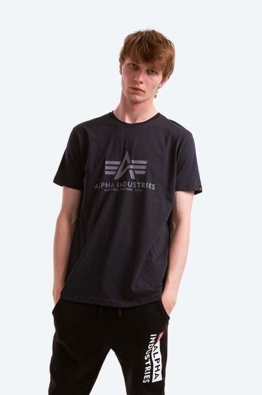 

Базовая футболка из хлопка Alpha Industries, темно-синий