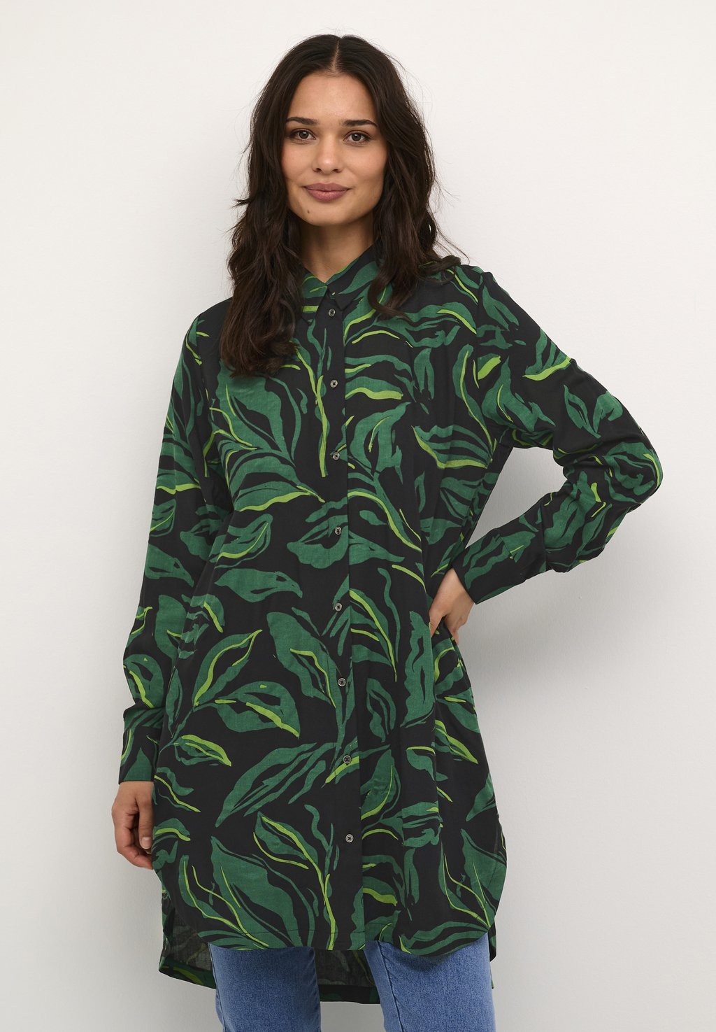 Блуза-рубашка BPELSE RELAXED FIT Kaffe, цвет black green stroke leaf