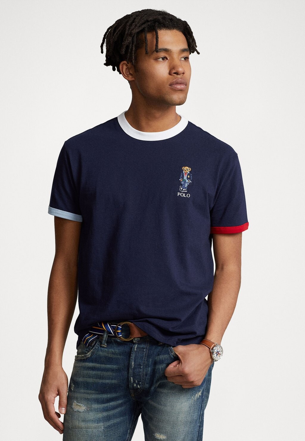 

Футболка с принтом Polo Ralph Lauren, темно-синий