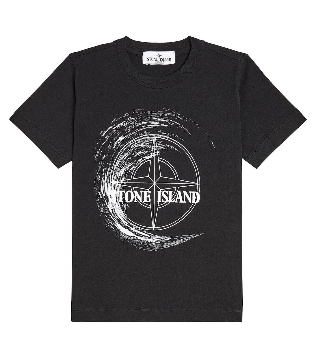

Футболка compass из хлопкового джерси Stone Island Junior, черный