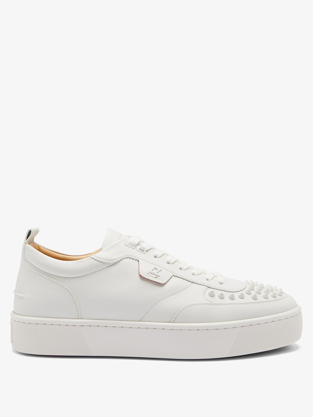 

Кожаные кроссовки happy rui с шипами Christian Louboutin, белый