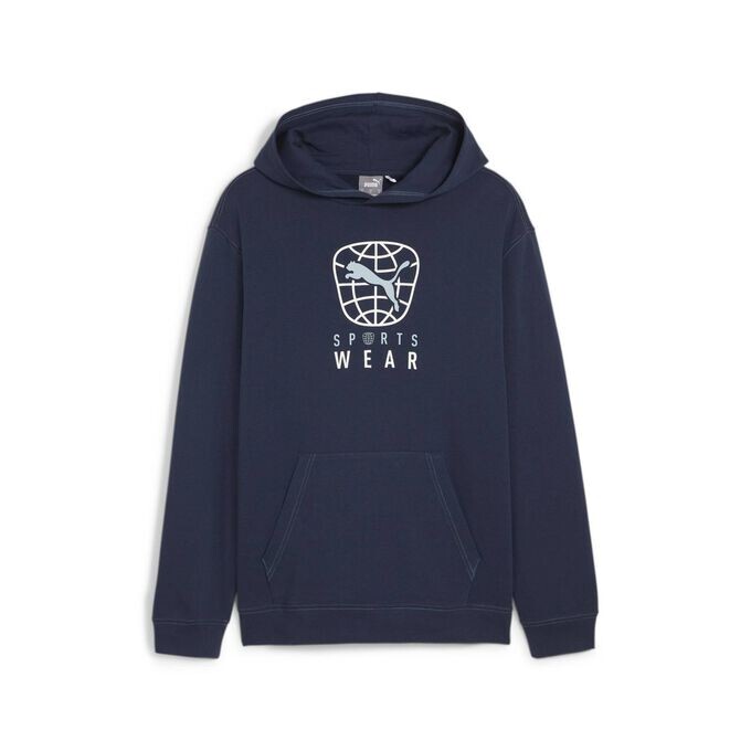 

Хлопковая толстовка с капюшоном Puma, синий
