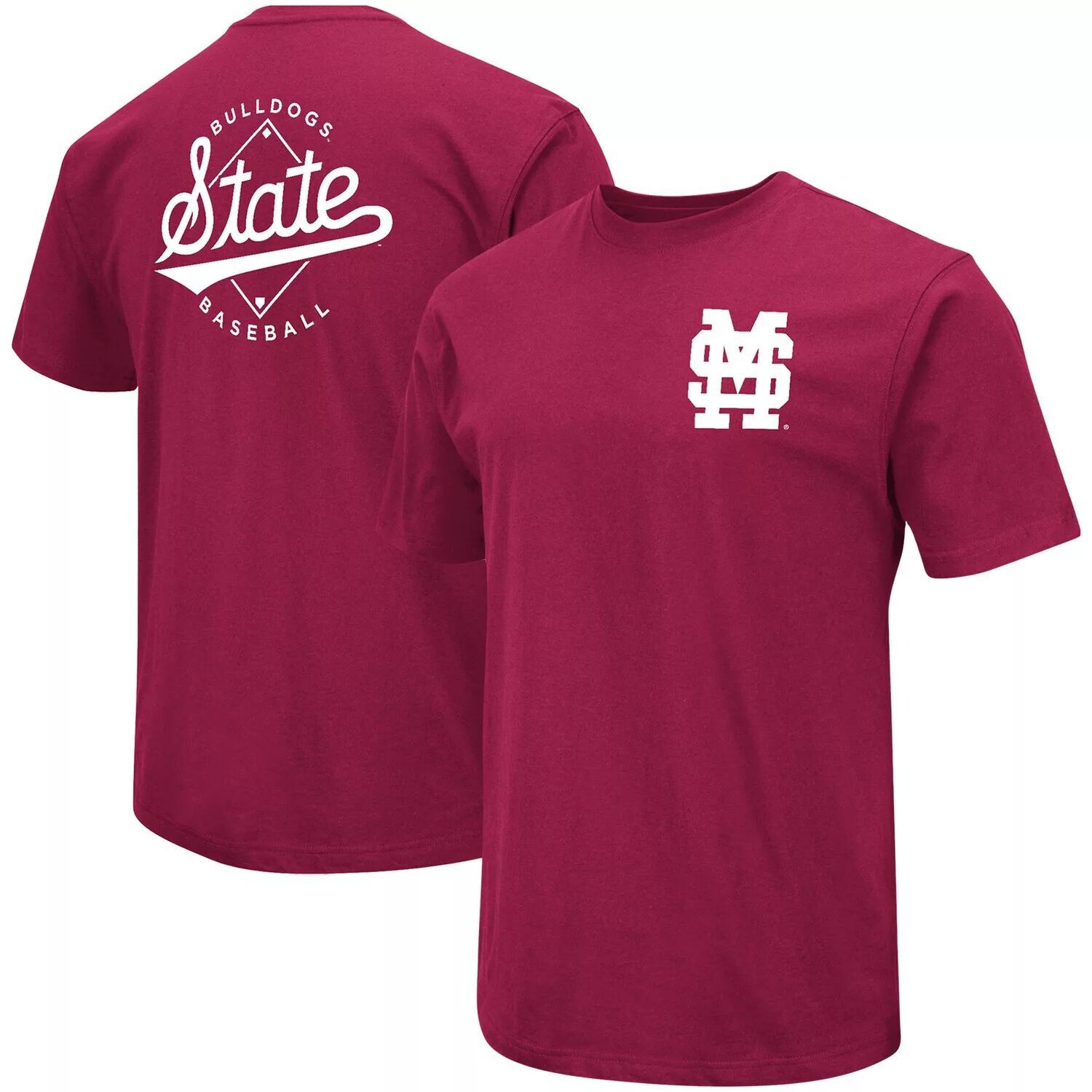 

Мужская футболка Colosseum Maroon Mississippi State Bulldogs Baseball On Deck 2-Hit