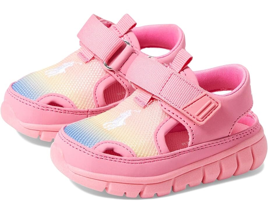 

Сандалии Polo Ralph Lauren Barnes Sandal, цвет Rainbow Ombre Mesh/PU Nubuck/Coral/White Pony Player