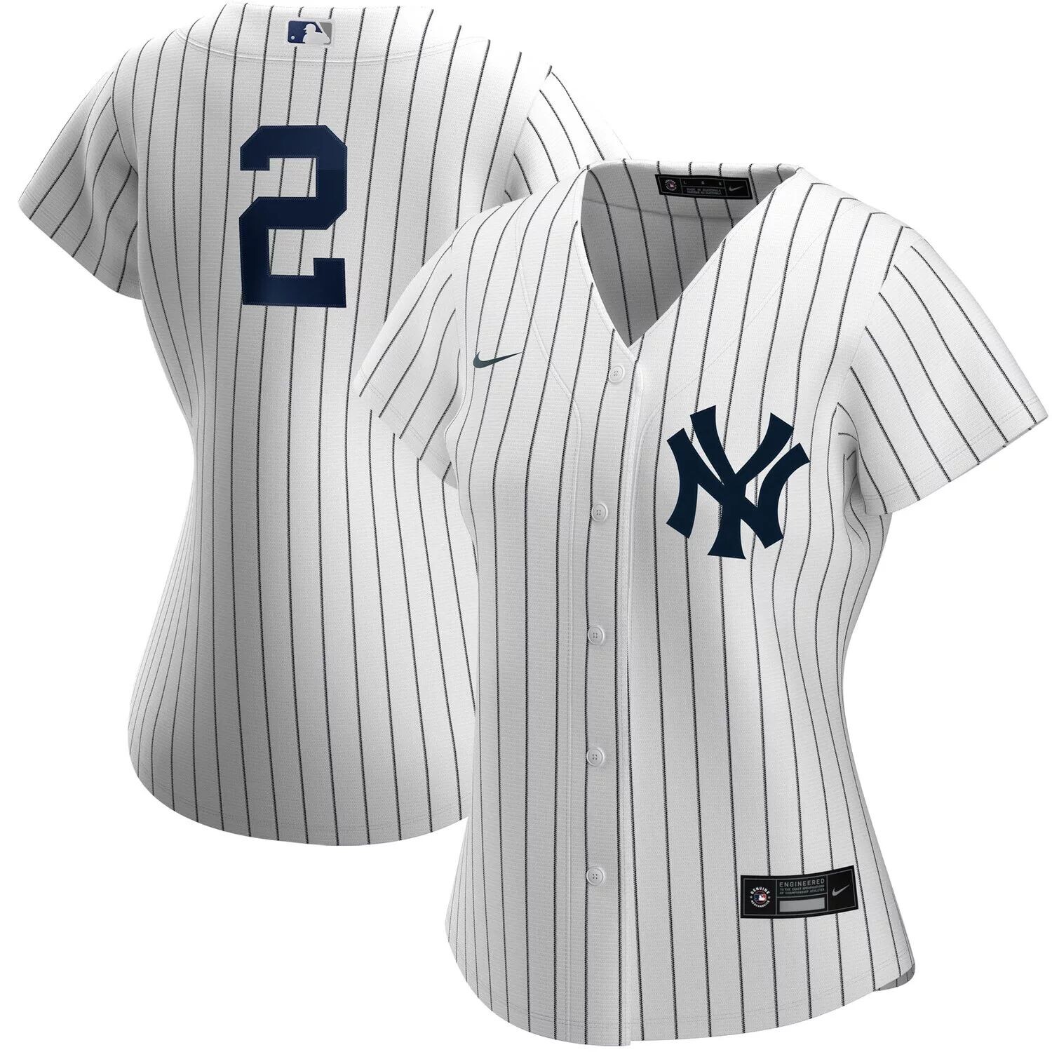 

Женская домашняя футболка Nike Derek Jeter белого/темно-синего цвета New York Yankees Home Replica Player Nike