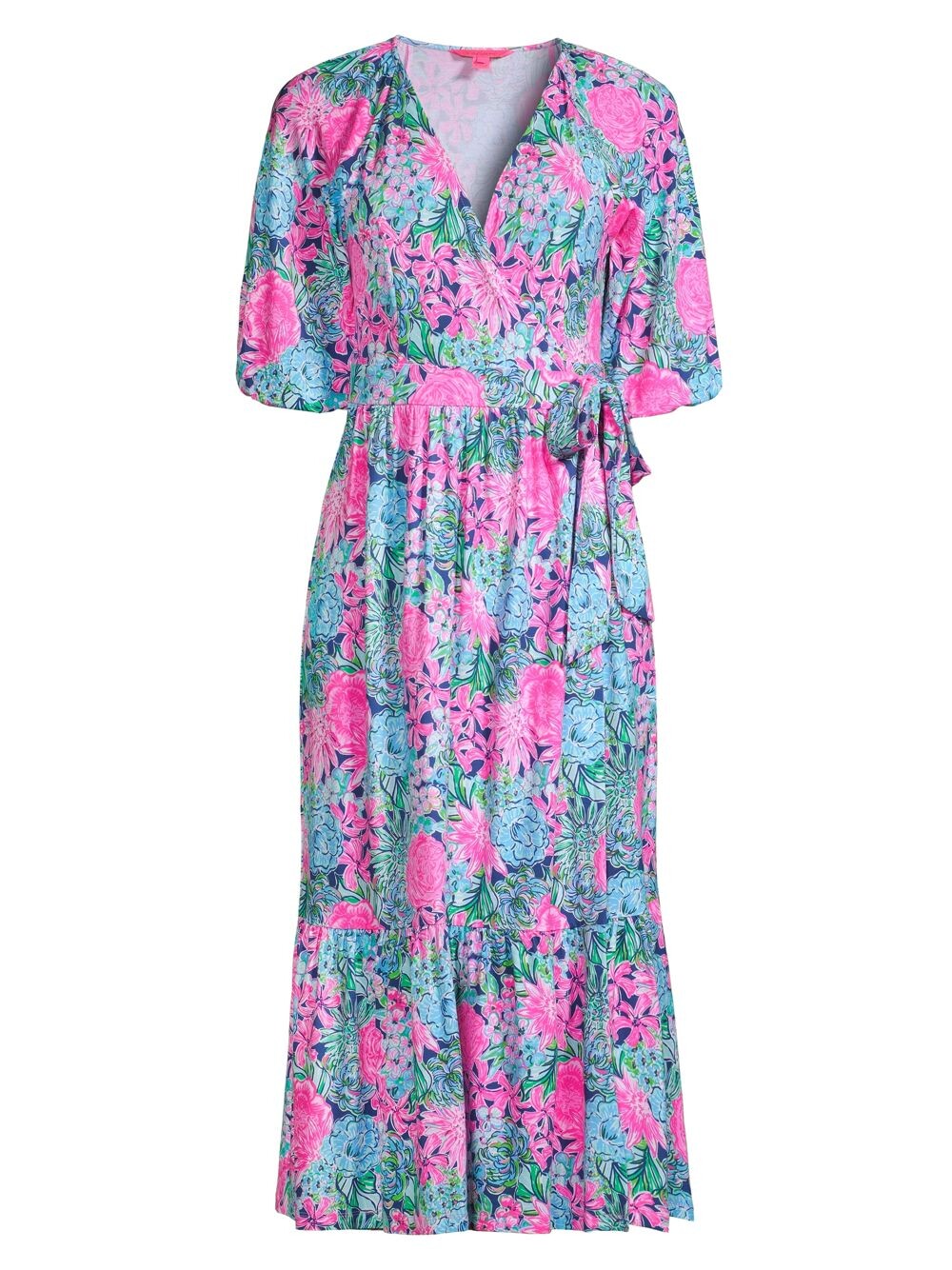 

Платье миди с запахом Brantley и цветочным принтом Lilly Pulitzer, разноцветный