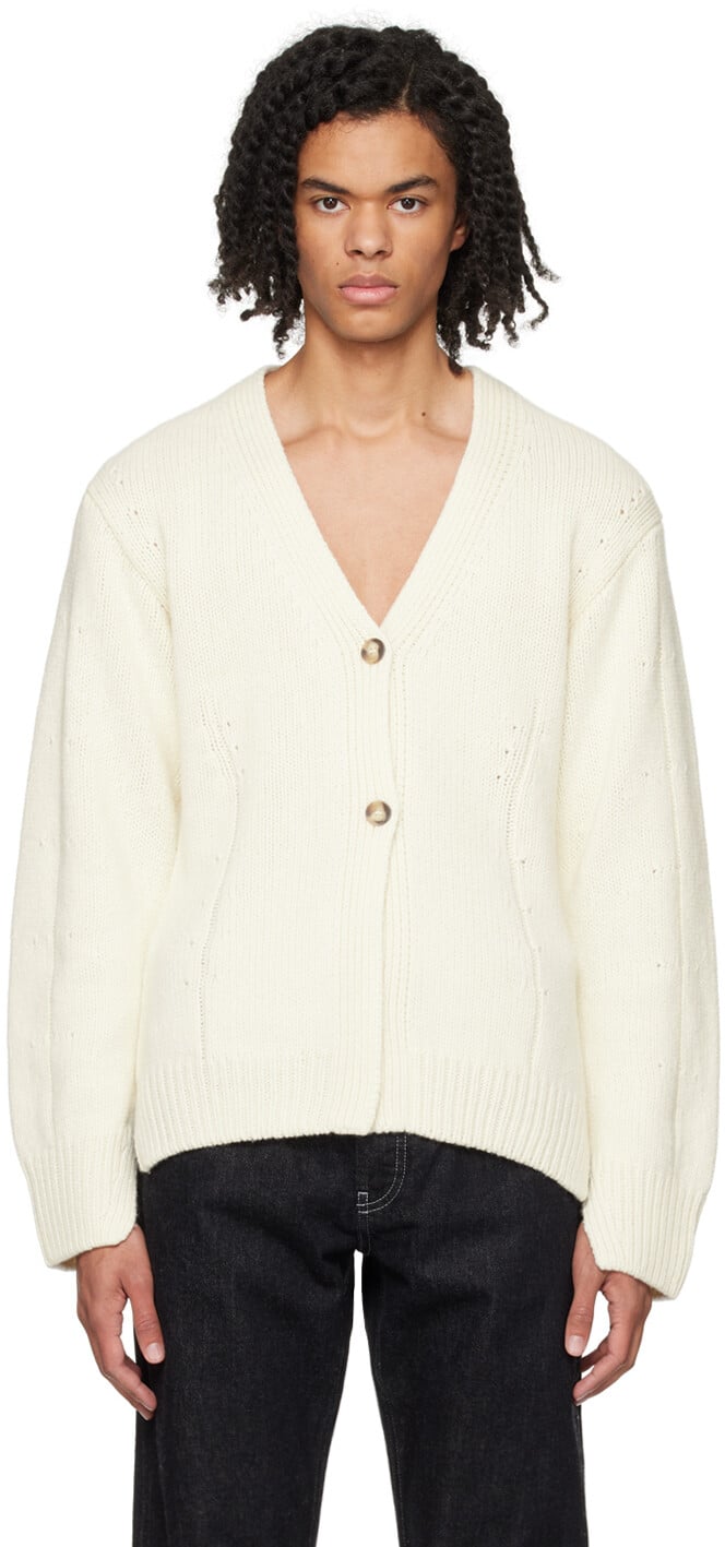 

Кремового цвета кардиган строгого кроя Helmut Lang, цвет Ivory