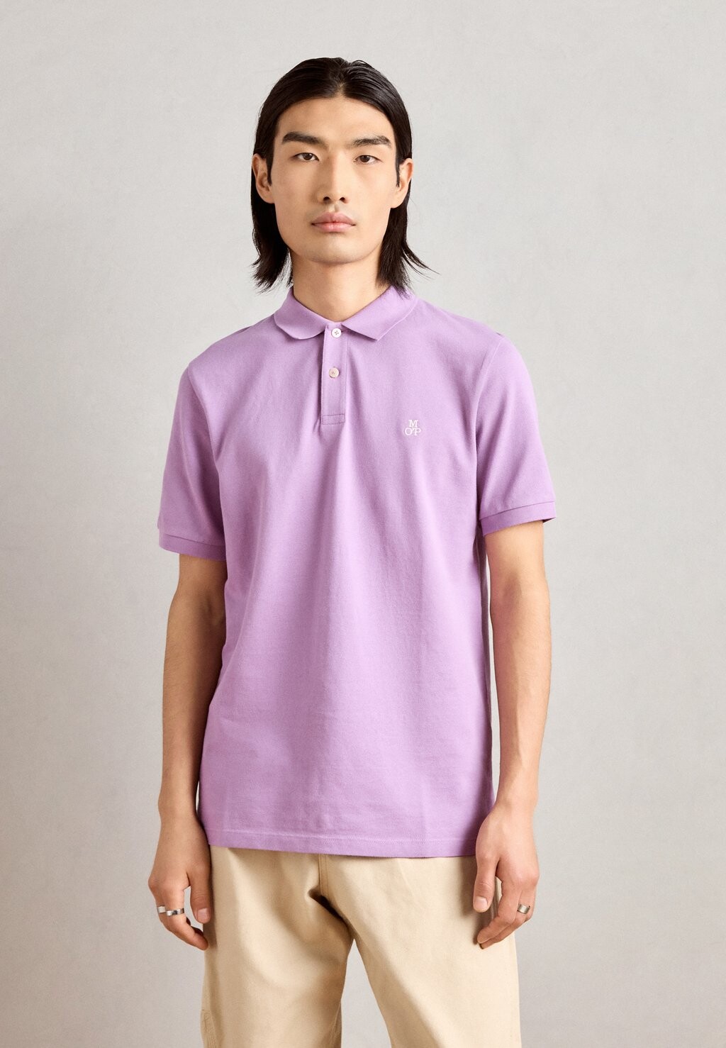 

Поло SHORT SLEEVE BUTTON PLACKET SLITS Marc O'Polo, сирень
