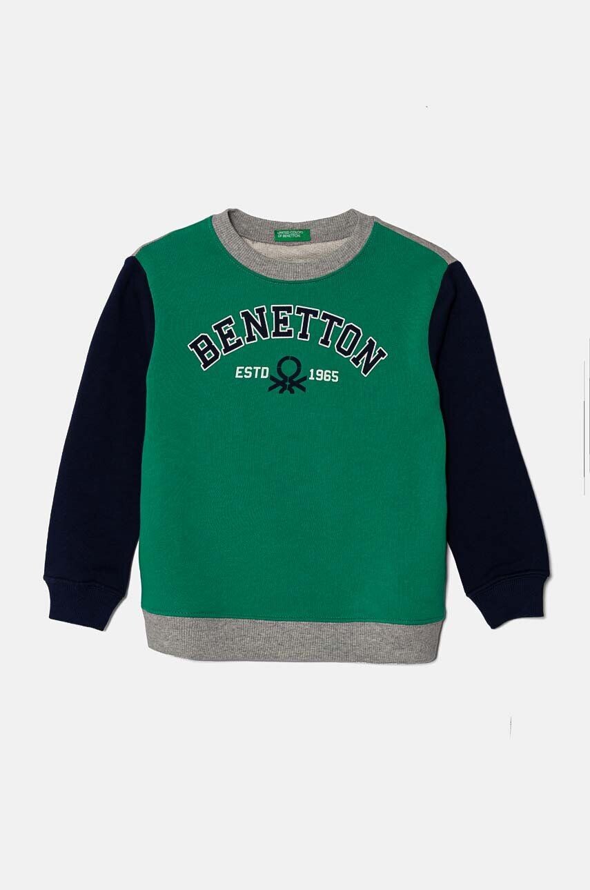 

Детская хлопковая толстовка United Colors of Benetton, зеленый