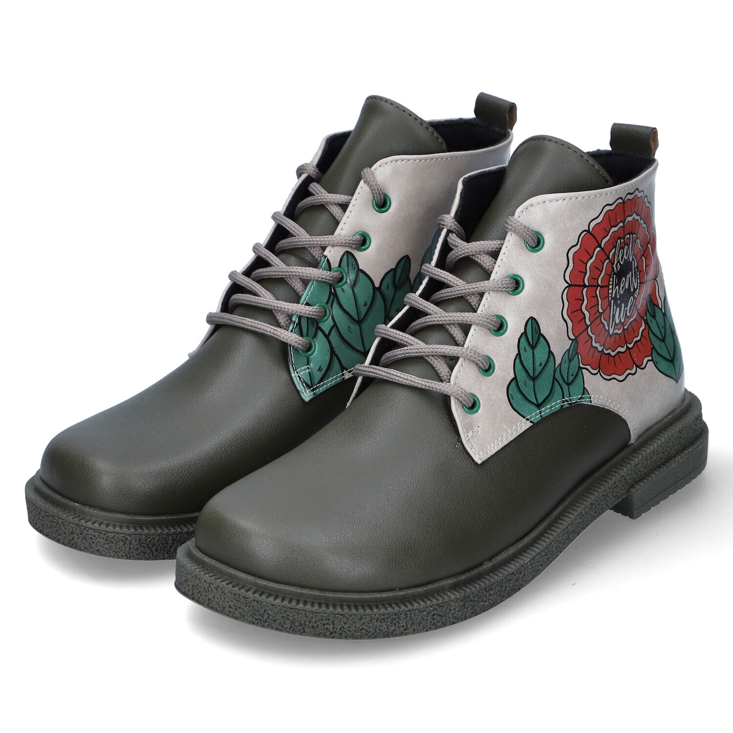 

Ботинки Dogo Schnürstiefeletten FEEL,HEAL,LIVE, зеленый
