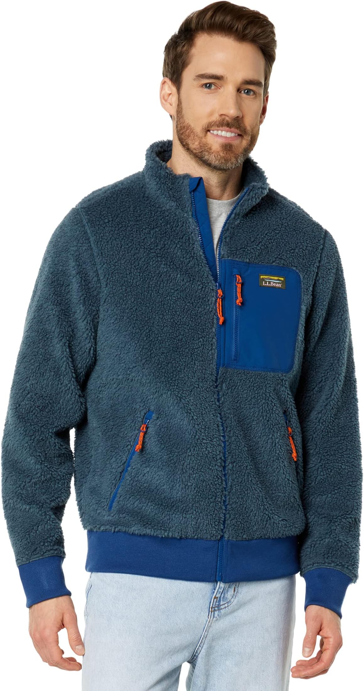 Куртка Bean's Sherpa Fleece Jacket Regular L.L.Bean, цвет Storm Blue/Collegiate Blue часы storm enya blue 47399 b